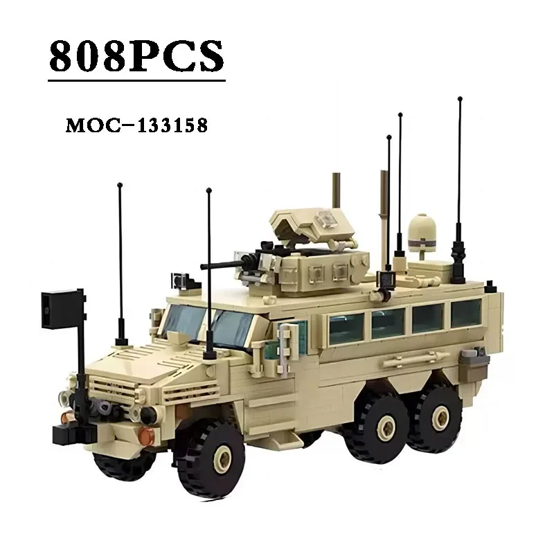 

MOC-133158 Armored Car Military Armored Anti-Mine Combat Reconnaissance Vehicle Building Block Toys 808PCS DIY Toys for Kids