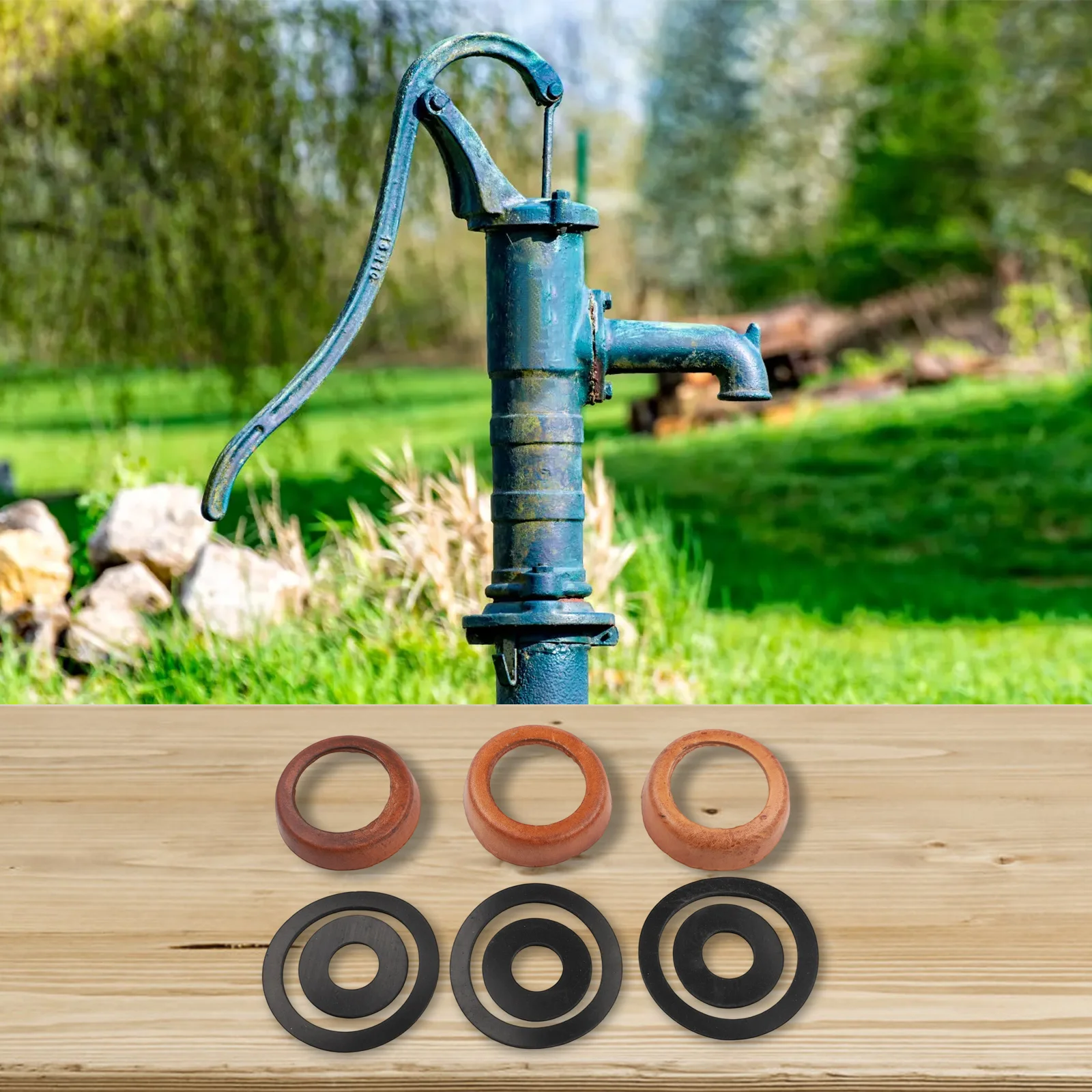 

3 Leather Piston Sleeves and 6 Sealing Rings Compatible with Most Type 75 Pumps Perfect for Daily Maintenance Tasks