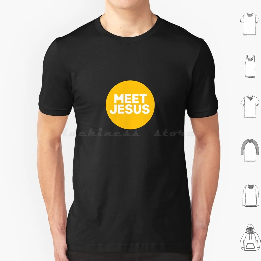 

Футболка с логотипом Meet Jesus Circle, хлопковая классная футболка 6xl