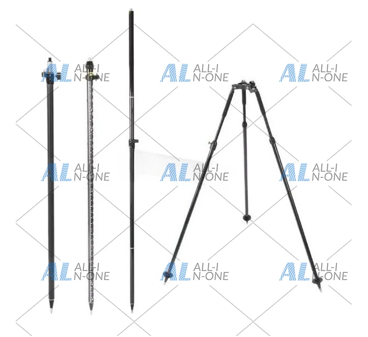 Telescopic Carbon Fiber Surveying Pole - GPS Prism Pole for RTK, Height Adjustable Rover Rod with 5/8 