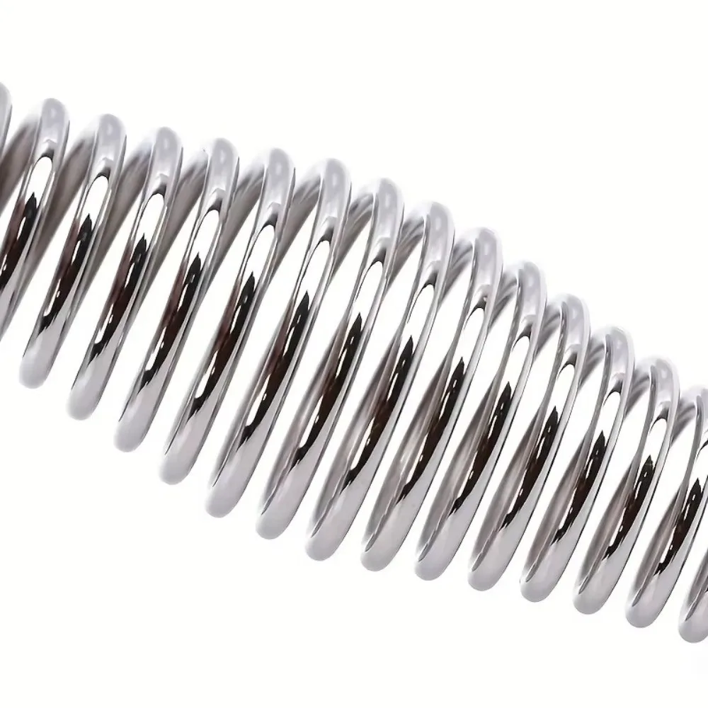 Heavy Nickel Plated Steel BBQ Handle 11CM Length Spring Handle Smoker Handle Elasticity Steel Roll Smoker Barrel Spring Handle
