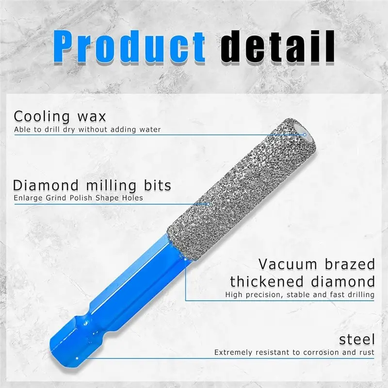 ABVJ-diamantborenset (5 stuks), tegelboren voor glasporselein, marmer - veelzijdige boorgereedschapsset