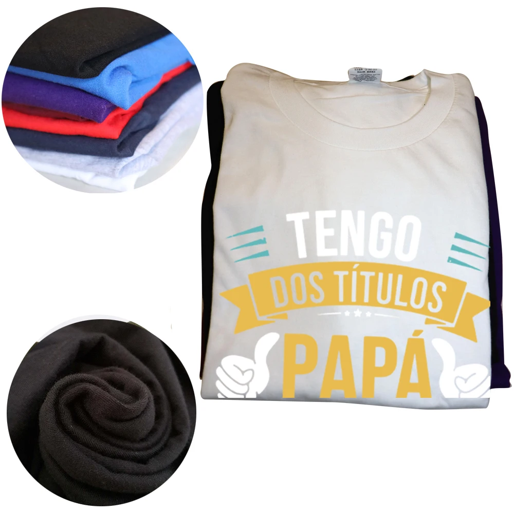 Ich habe zwei Titel Papa und Opa T-Shirt Retro lustige spanische Vater Geschenk Papa Camiseta Sommer lässige Baumwoll-T-Shirts – Detail 4