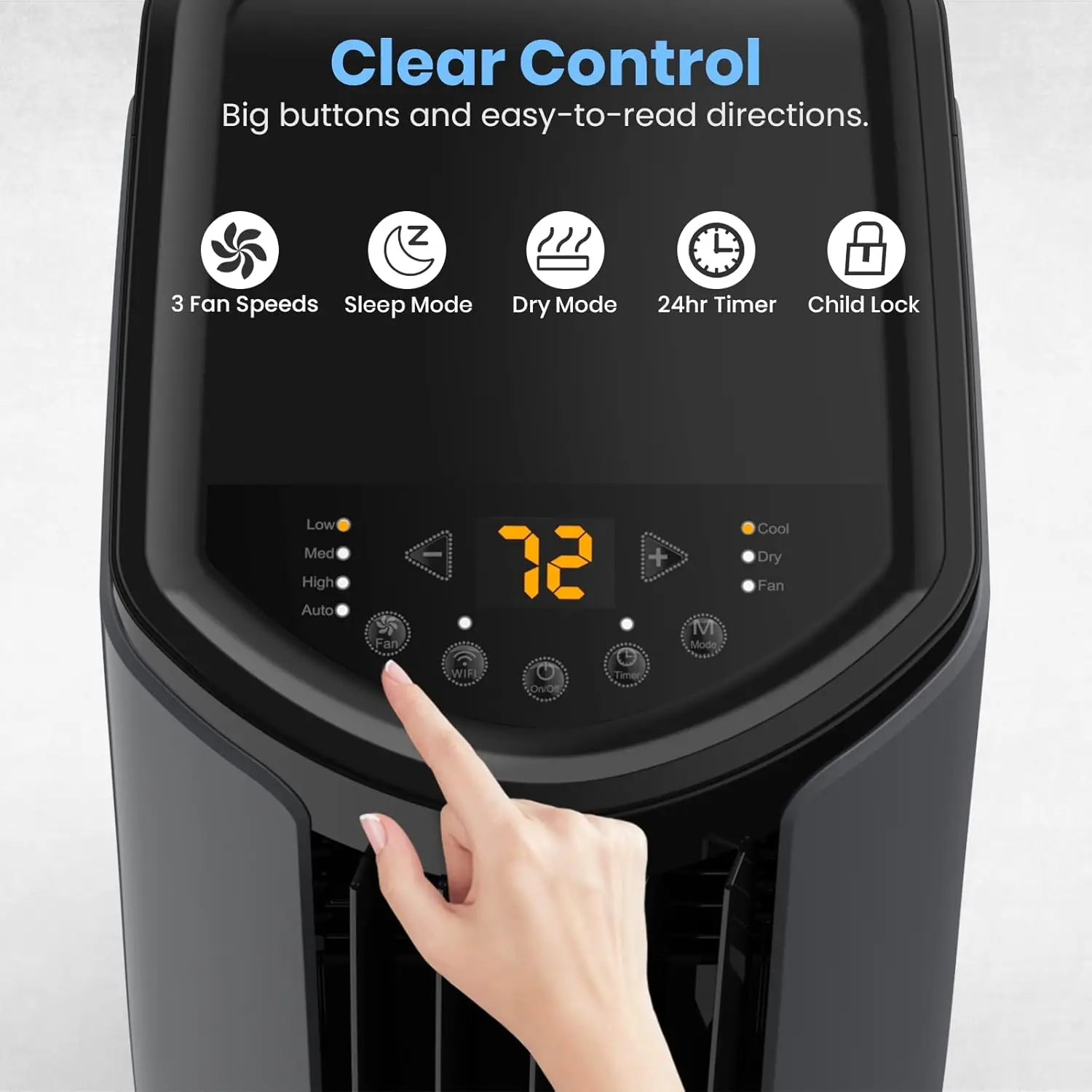 Smart WiFi Control Ar Condicionado, Unidade de CA com Desumidificador, Ventilador, Kit de Janela para Ea, AC Portátil, 10,200BTU, 6,200 BTU