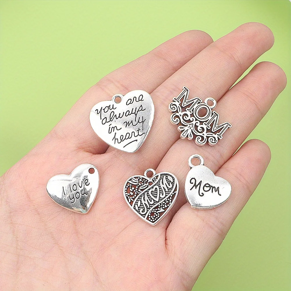 4/8/16pcs Enamel Heart-shaped Pendant,DIY Bracelet,necklace,earrings,Christmas,Thanksgiving,Valentine's Day,Mother's Day Gifts