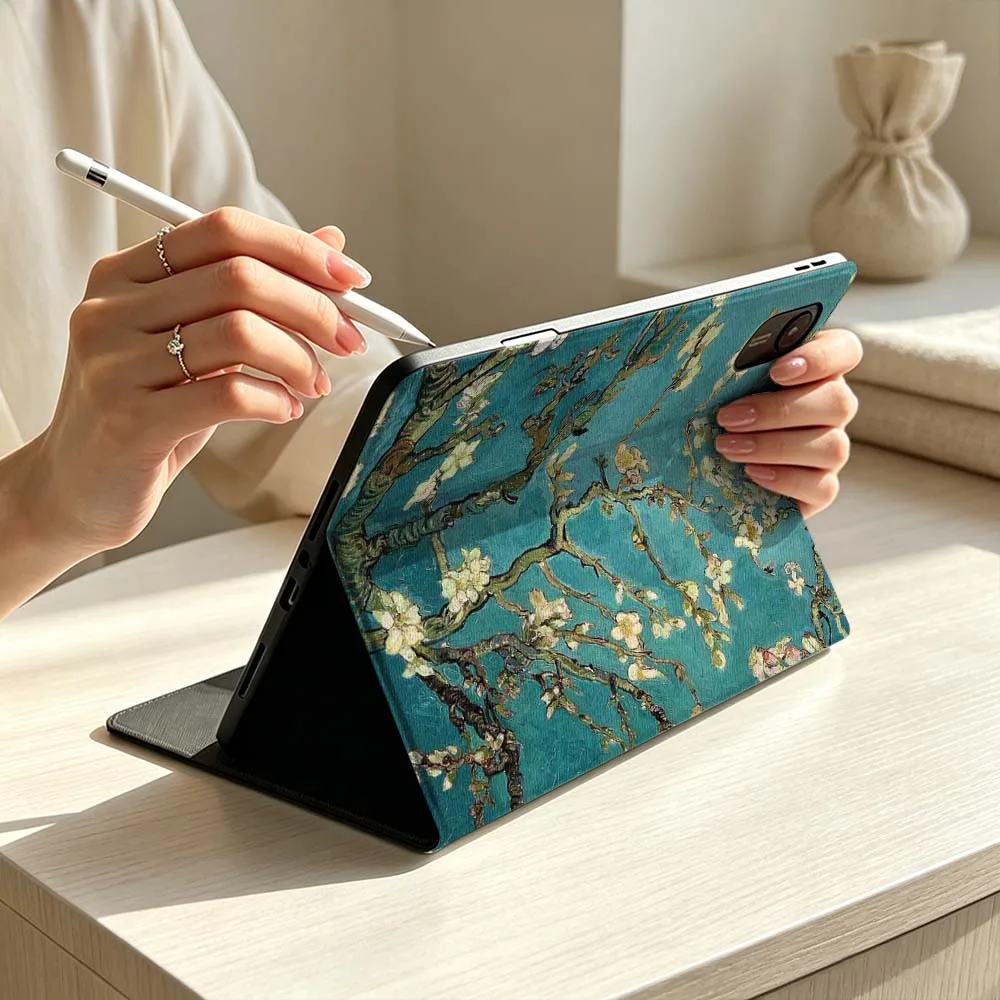 Almond Blossom Van Gogh For Xiaomi Mi 8 7 6 5 Mini Ultra Pro Redmi Pad Pro SE 2 Poco Pad Soft Pen Tray Tablet Case