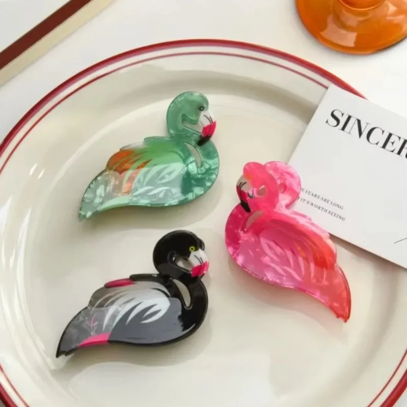 

Cartoon Flamingo Hair Claw Acrylic Animal Colorful Bird Crab Hair Clip Shark Clips for Woamn Girls Hairpins Hair Accessories