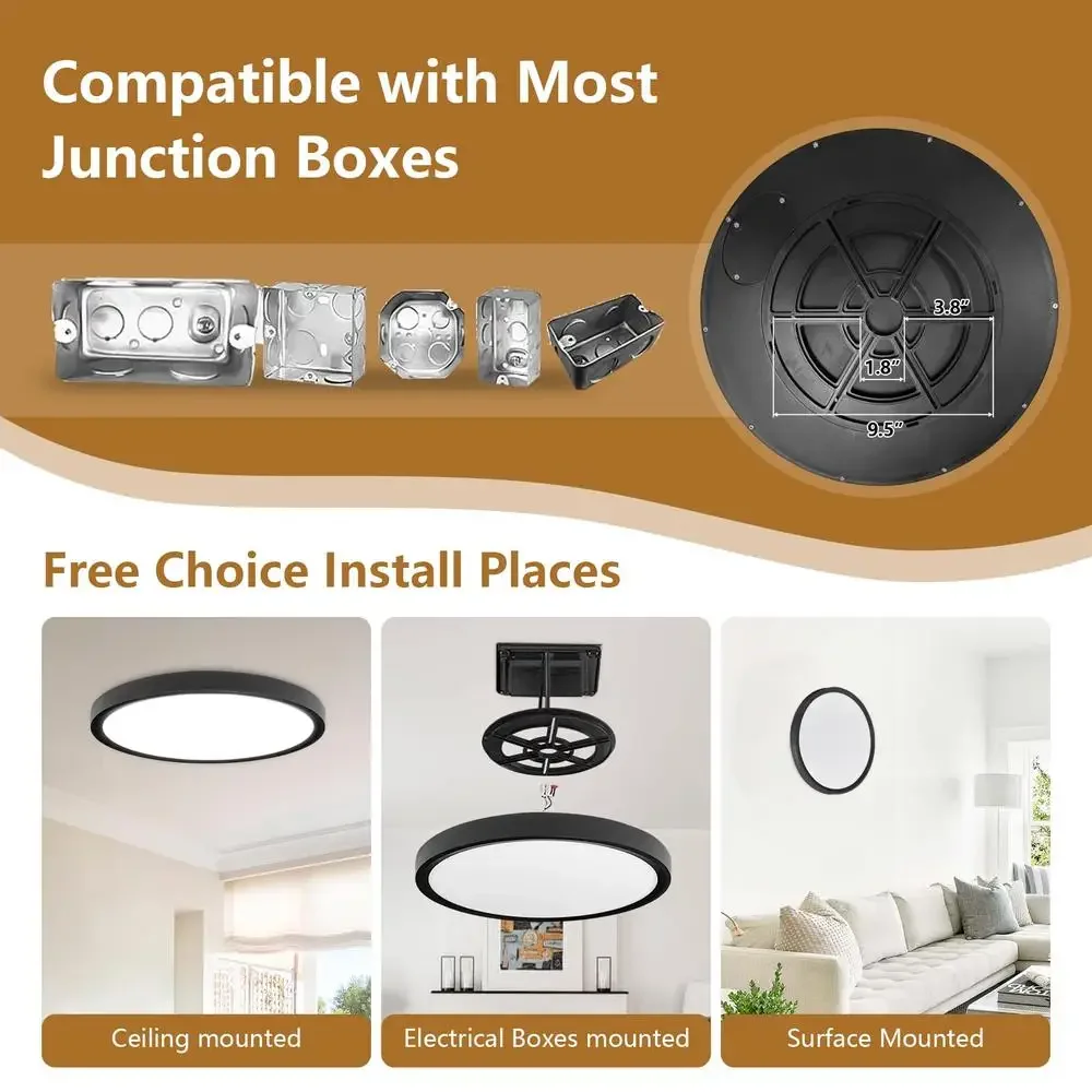 20 Inch Super Slim LED Ceiling Light 40W 4350LM Waterproof IP42 3 Color Temperatures Home Lighting