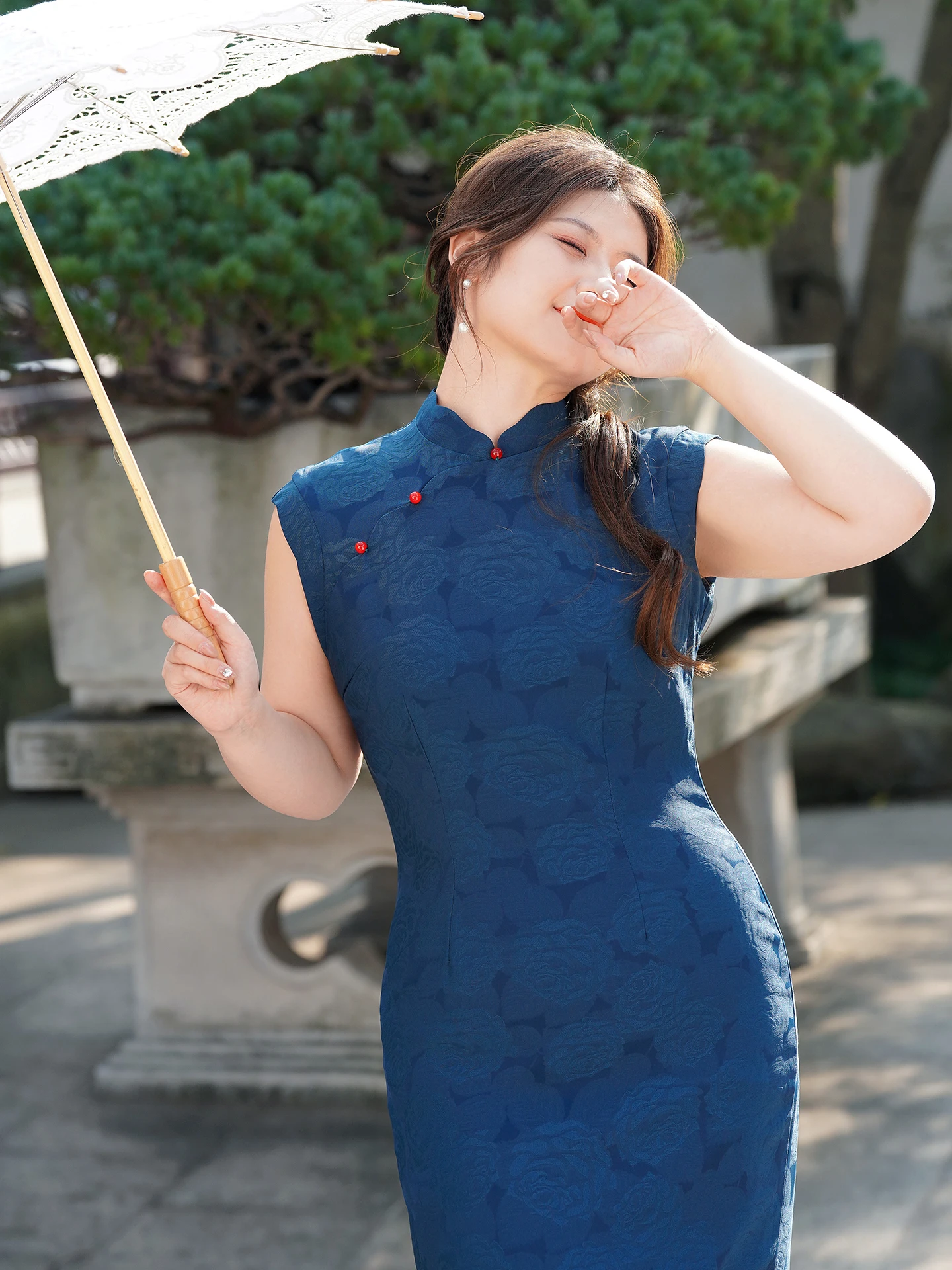 

Синее винтажное ципао Jiangnan Furoi Svel большого размера, длинное, элегантное, для повседневной носки, новинка