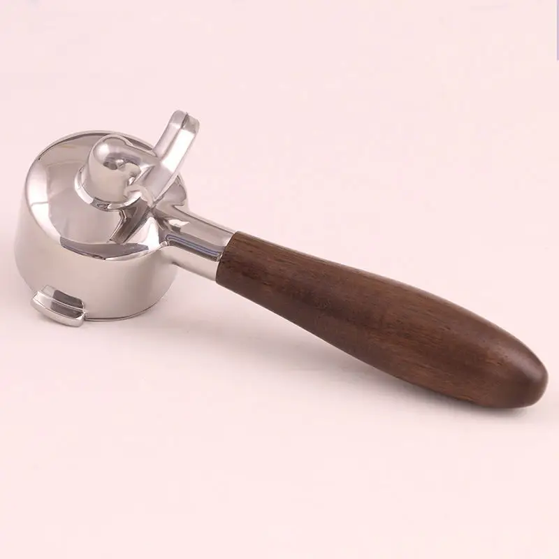 High Quality 51mm Two Lug Wood Bottomless Stainless Steel Espresso Portafilter