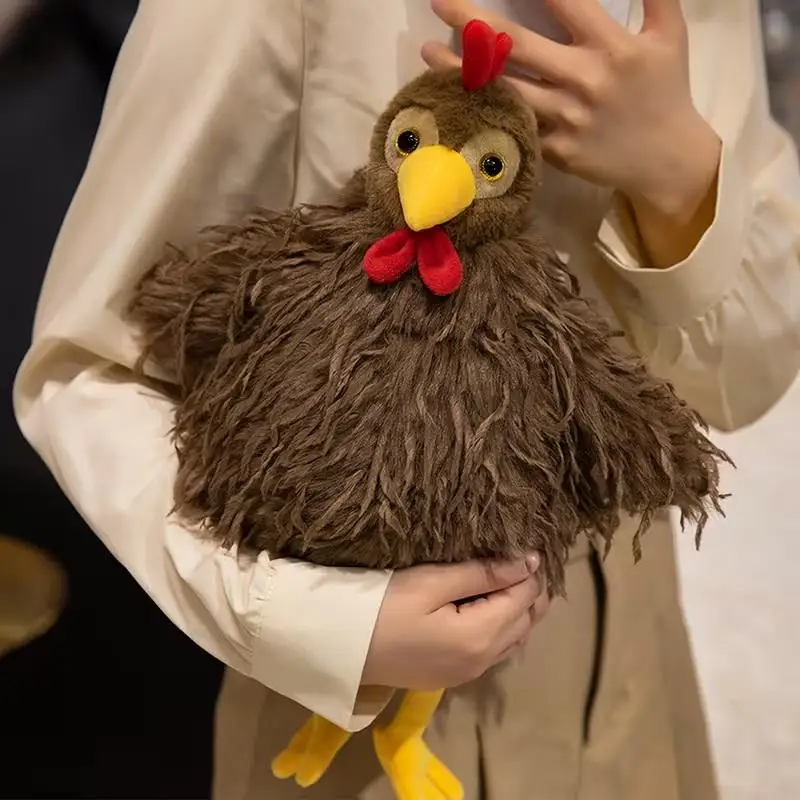 Leuke 28 cm/11,02 inch kuiken knuffel, realistisch haanontwerp, zacht en comfortabel woondecoratie, pluche cadeau