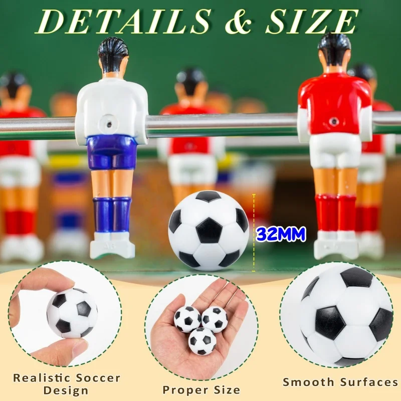 6/8/10pcs Foosball Table Balls 32mm Tabletop Soccer Replacement Ball Parent-Child Interactive Soccer Board Game Accessories