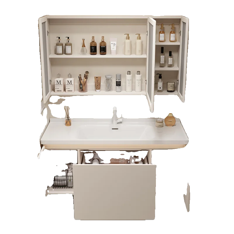 Smart, bathroom cabinet, ceramic, integrated, hand wash, washbasin, combination, storage