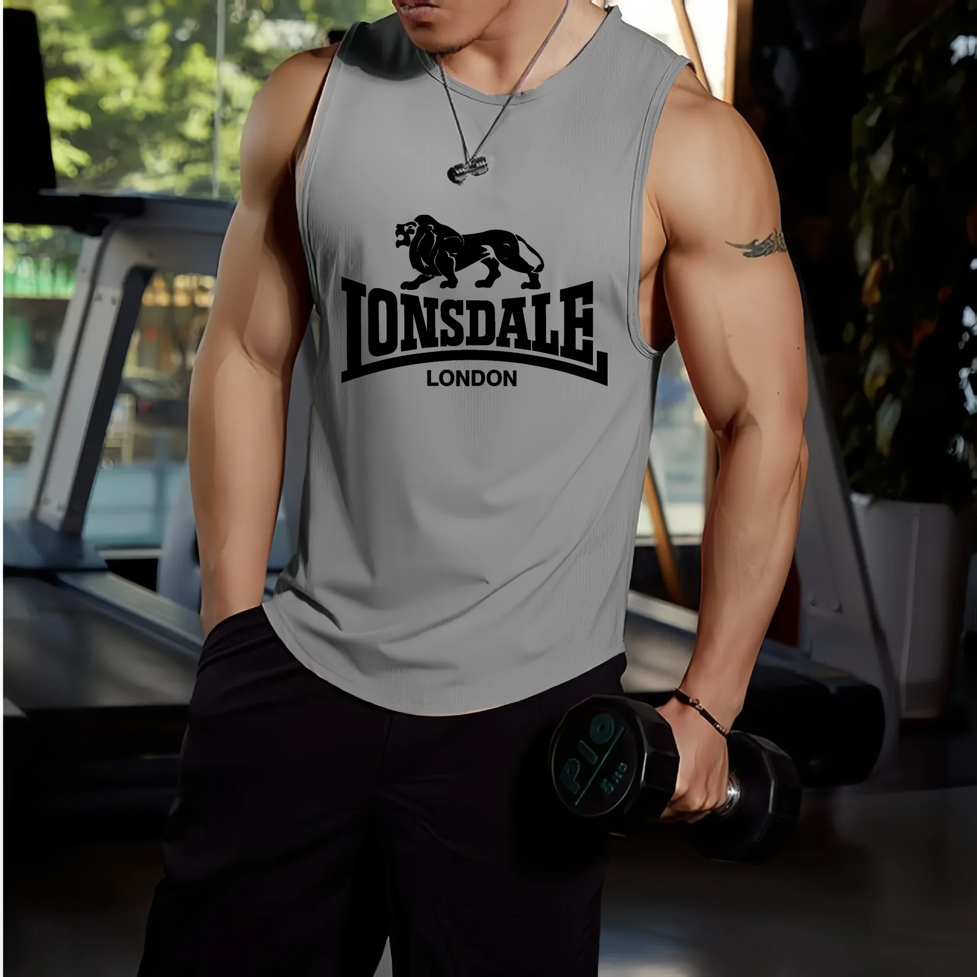 Lonsdale fan exclusive trendy fitness quick drying elastic sports vest sleeveless T-shirt