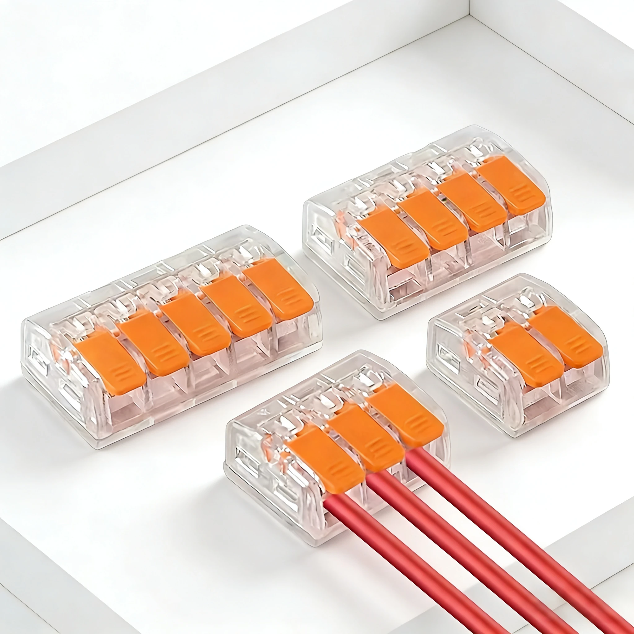 Universal Quick Plug-in Wire Connectors, Multi Port Orange Terminal Blocks, 250V 32A Electrical Connectors