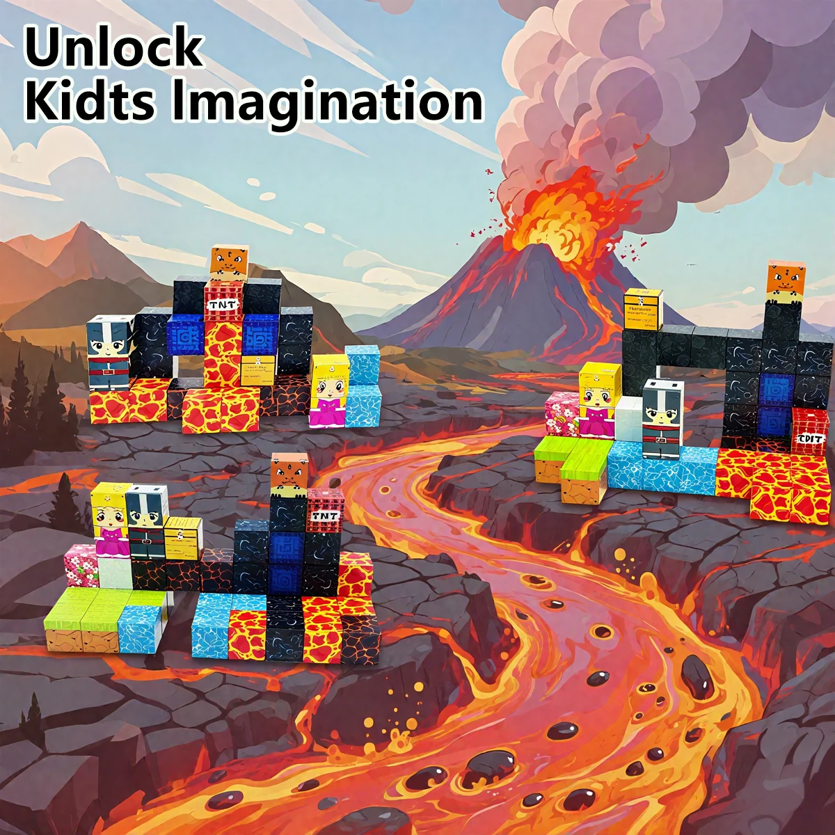 Magnetic Blocks Travel Magnet Building Blocks for Toddlers 45PCS Magnetic Building Toys with Portable Iron Box Educational Toys