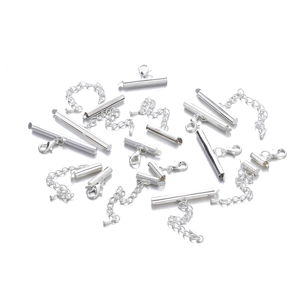 10Set 10-40mm Metall Armband End Anschlüsse Schiebe Verschluss Verlängerung Hummer Verschlüsse Schiebe Haken Schwanz Kette für DIY Schmuck Machen