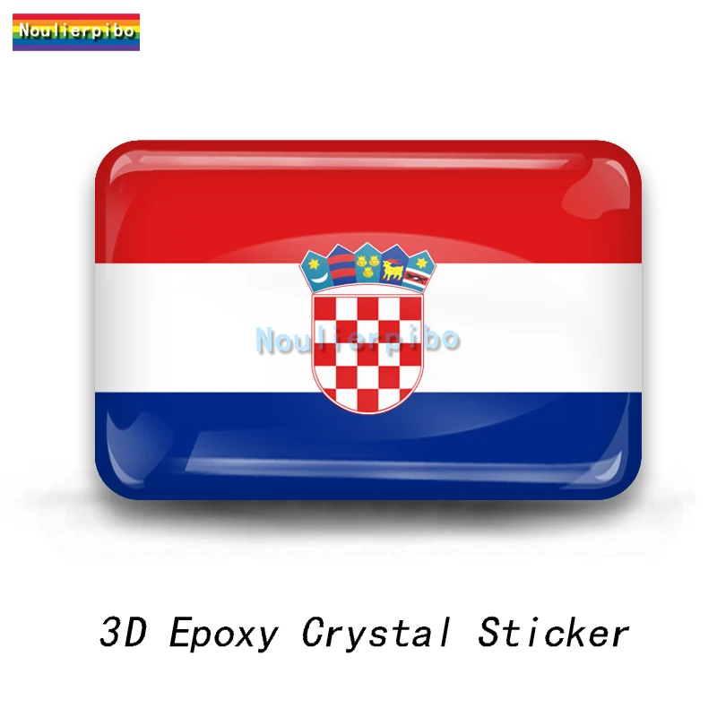 Pegatina de personalidad 3D, bandera de Croacia, vinilo epoxi resistente al agua, pegatina troquelada, piezas de silicona para motocicleta y coche,