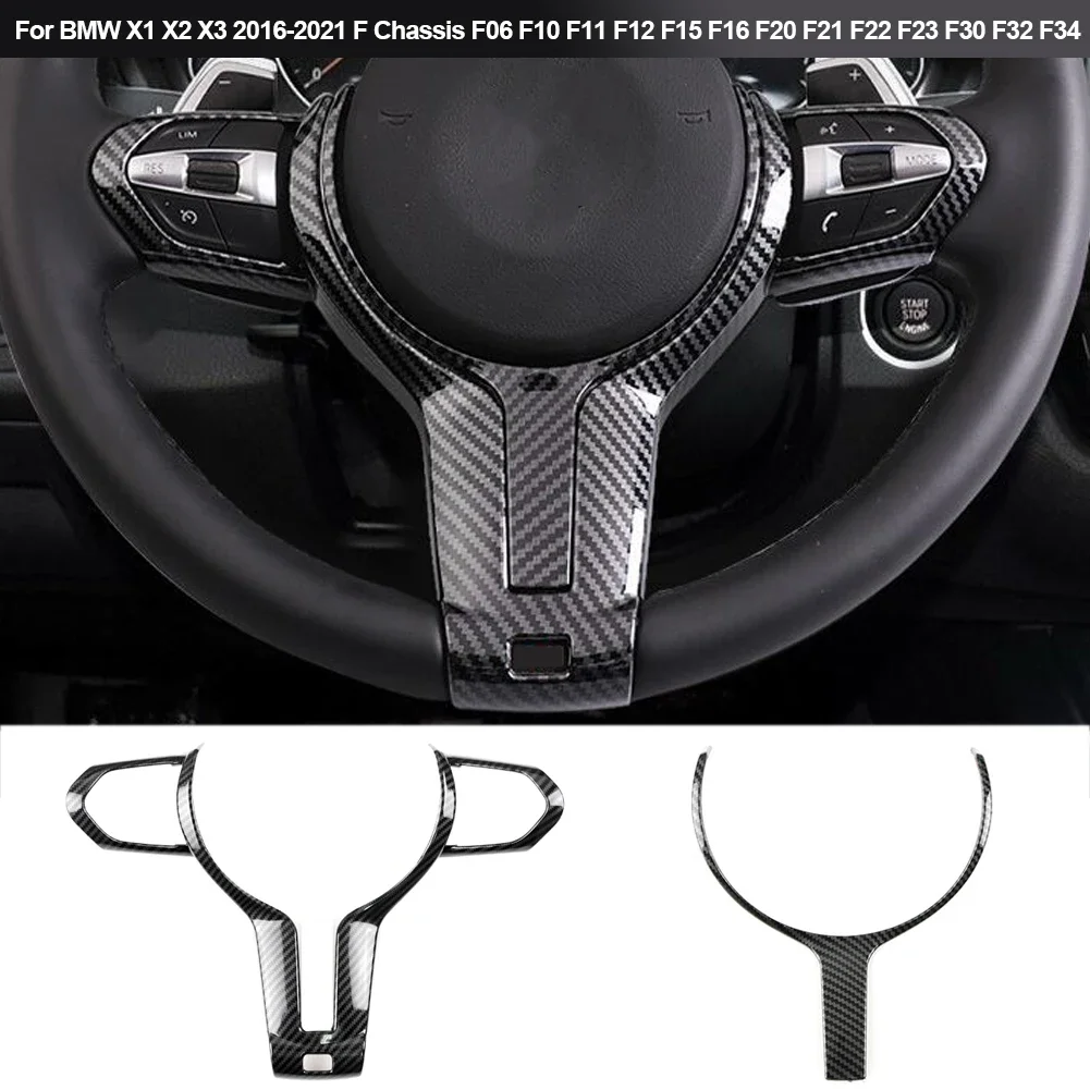 ABS 카본 텍스처 자동차 인테리어 스티어링 휠 커버 트림, BMW F 섀시 F06 F10 F11 F12 F15 F16 F20 F21 F22 F23 F30 F32 F34 용