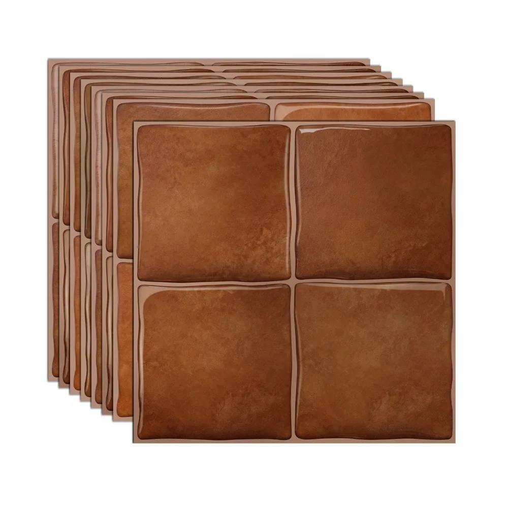 Waterproof 3D Tile Stickers Marble Vein Lightweight DIY Backsplash Tiles Self-Adhesive Backing Flexible