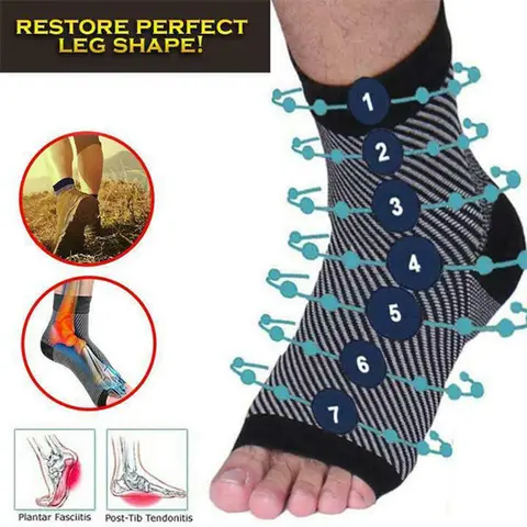1 Pair Vita-Wear Copper Infused Magnetic Foot Support Compression Foot Sleeve Men Women Compression Socks