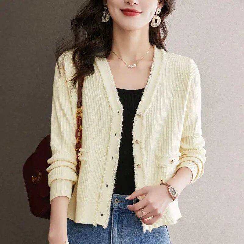 여성 니트 하이웨이스트 자켓 가을 겨울 신상 슬레 태슬 카디건 스웨터 아우터웨어 패션 여성 의류