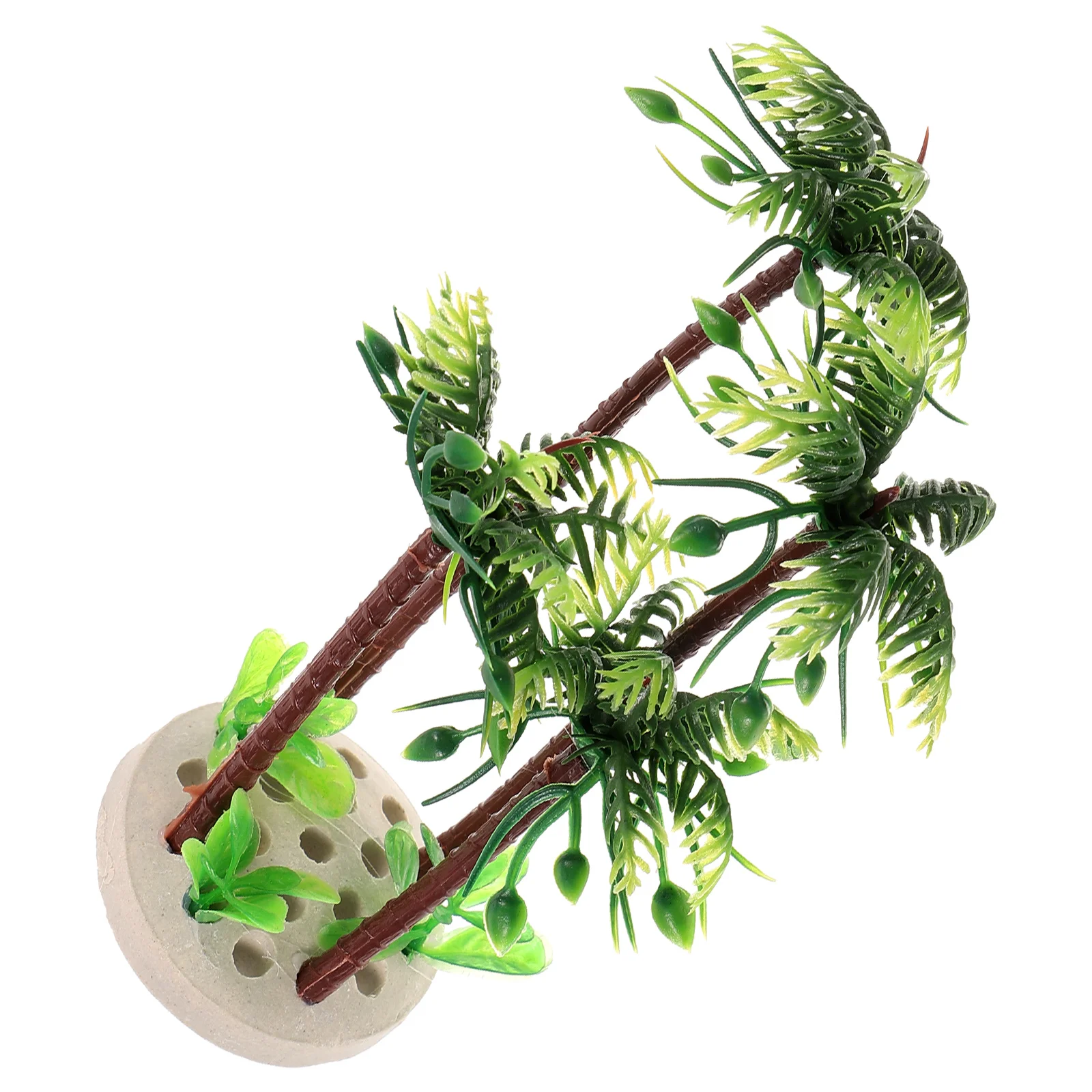 

Simulation Palm Tree Aquarium Decoration Artificial Plastic Plant Refreshing Fish Tank Accessory for Fresh and Salt Water
