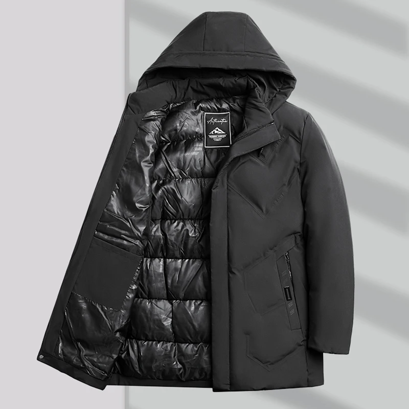 

Hooded Casual Down Coats Quality Male Business Windproof Winter Parkas Mens Clothing New Winter Men Casual Warm Puffer Jackets