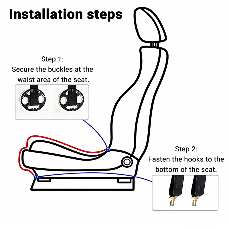 Car Leg Support Pad, Seat Extension Pad, Adjustable Leg Rest Pad Made of Napa Faux Leather, Suitable for Long-Distance Travel and Office Use, Universal for Both Driver and Passenger