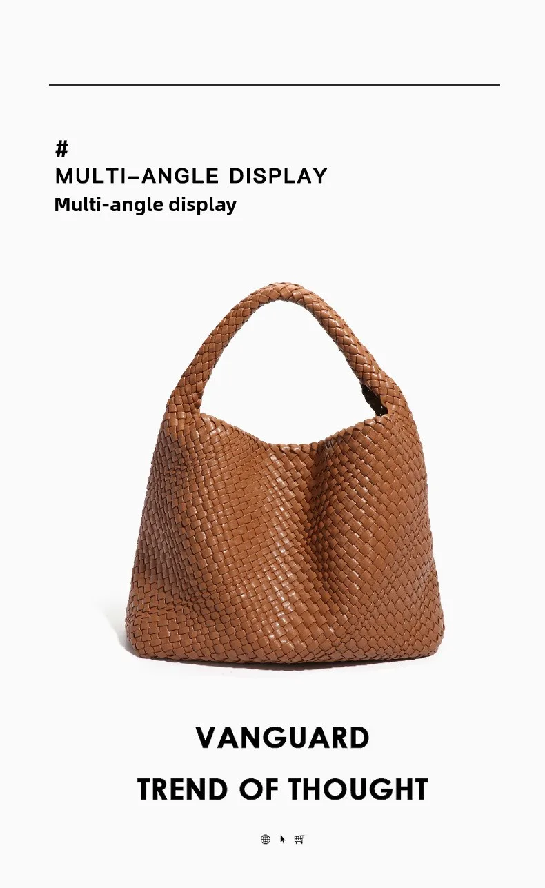 Chic Large Capacity Weave Tote Bag Soft Leather Intrecciato Handbag Shoulder Bags for Women's Fashion Work Travel Daily Outings