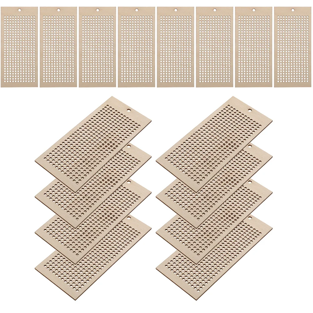 16 Pcs Labels DIY Wooden Cross Stitch Bookmark Blank Hang Tag (8pcs) Listing Ordinary Hollow-out Marks Student's Tools