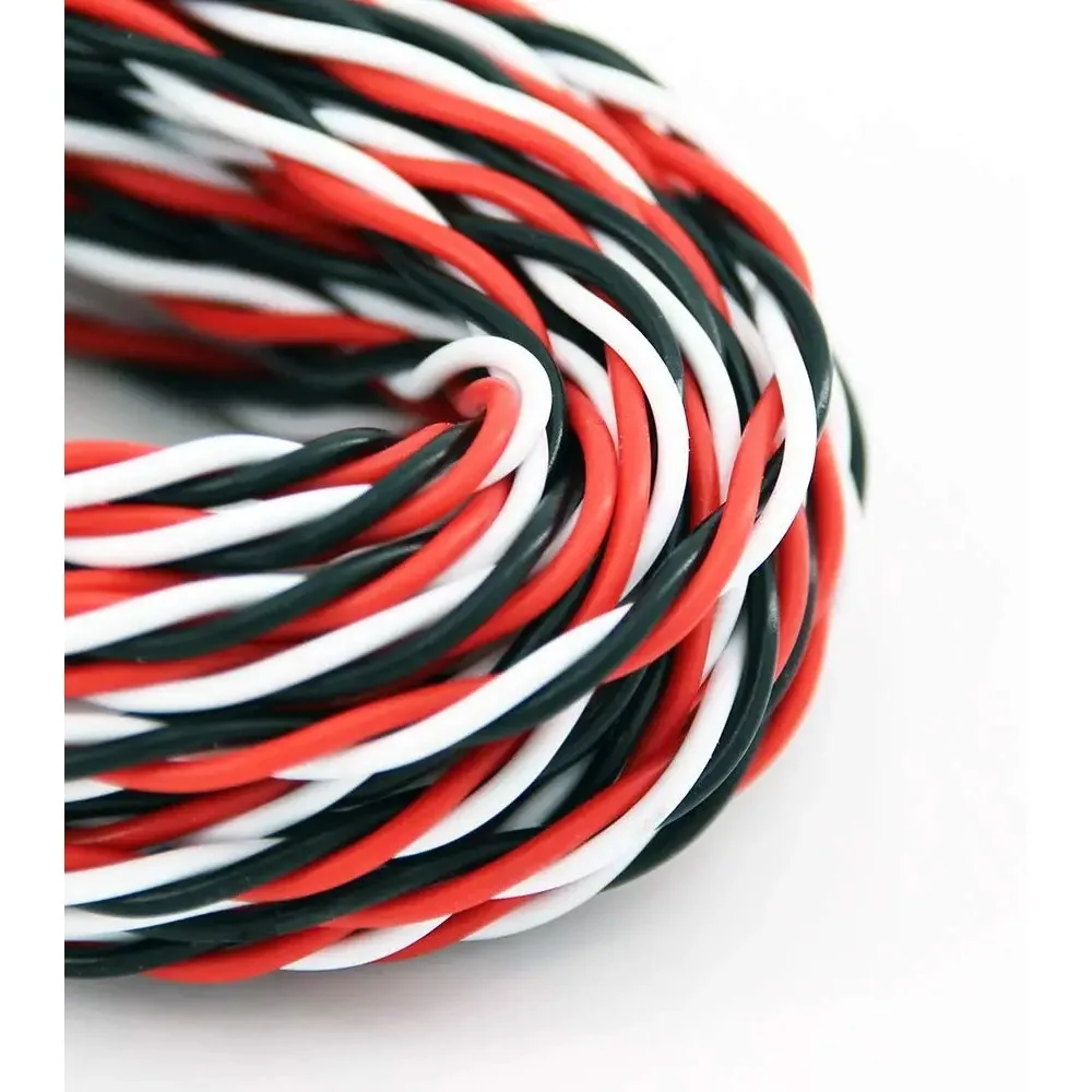 Kabel przedłużający serwa HPXGRC 1M 30/60 żyłowy, 3-kierunkowy, skręcany, typu Twist, JR Futaba, przewód skręcany do akcesoriów samolotowych RC