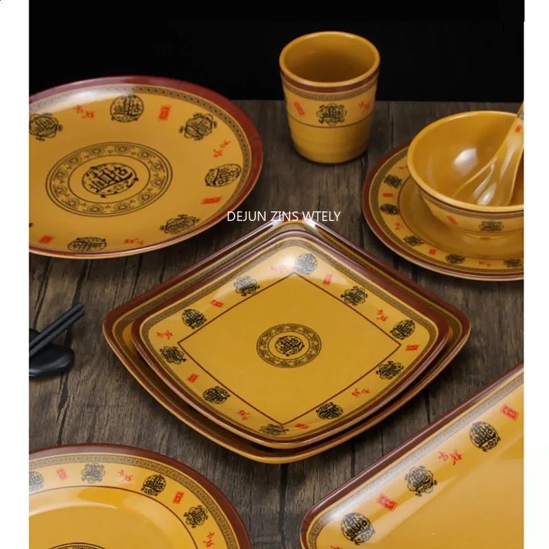 1PC Large Size Plastic Ramen Bowl Not Easily Broken Melamine Dinner Plates Household Commercial Tableware Kitchen Accessories