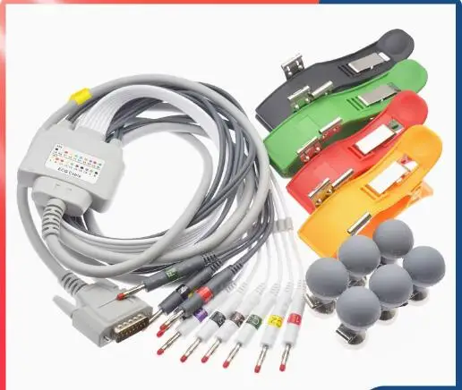 Compatible with 15 pin ECG lead electrode limb clip suction ball, suitable for Zhongqi Coman Mindray ECG machine