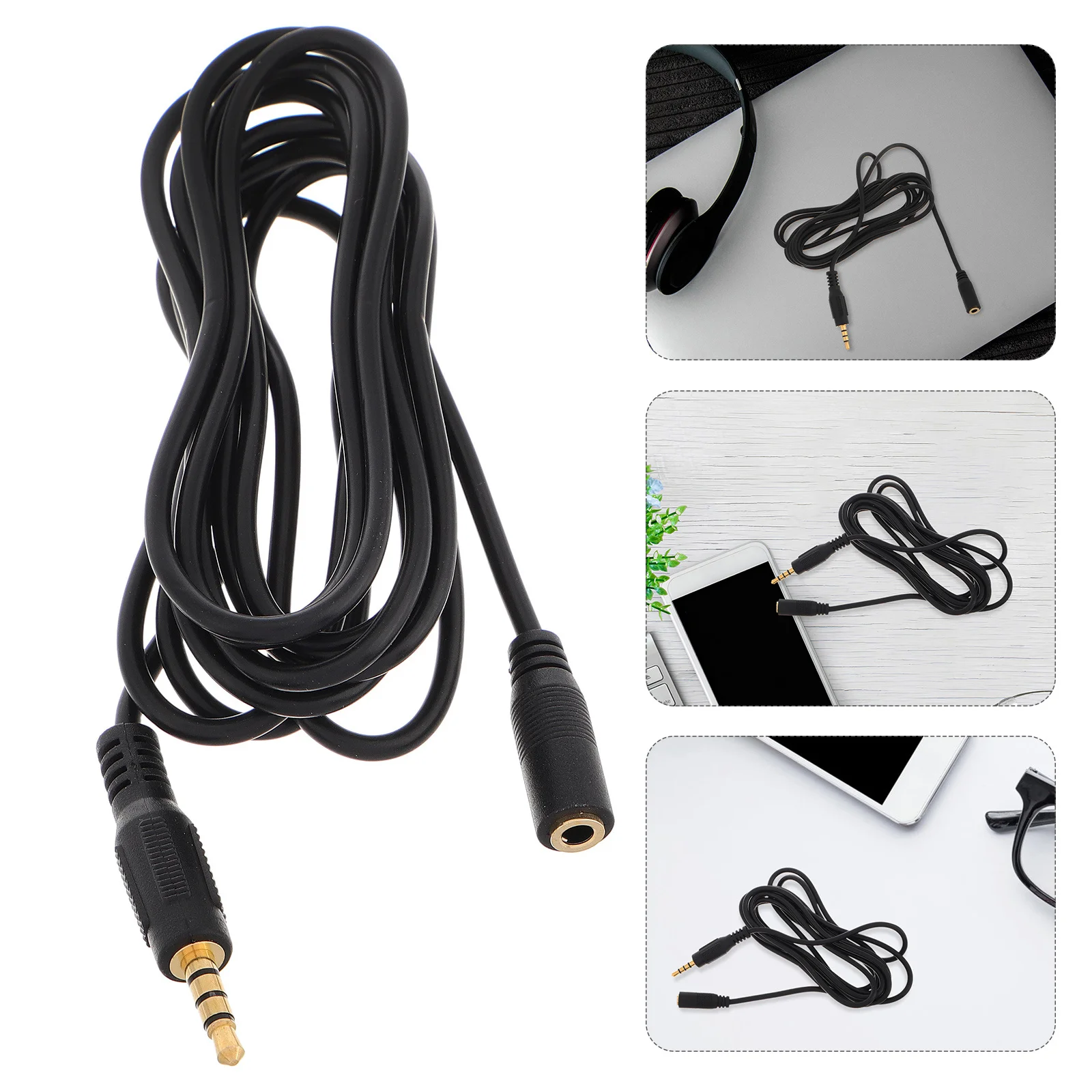 

Flexible Extension Cable 2M Microphone Cord Trrs Audio Adapter Universal Compatibility Sturdy Design Aux Cable