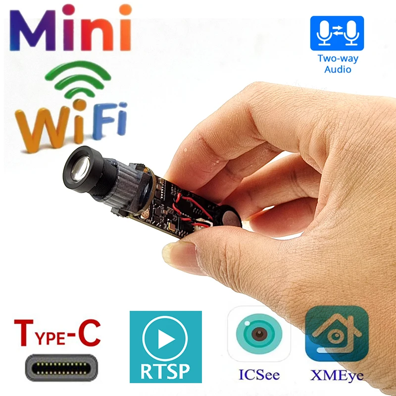 Icsee Xmeye DIY Mini Wifi P Camera Module Small Size 1080P Wireless PCB Security P2P Cloud Two Way Audio Industry Smart Sdk TF