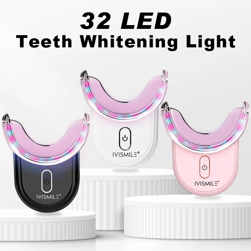 Dental Wireless Teeth Whitening Led Light Rechargeable Stone Teeth Cleaning Bleaching System Oral Gel Kit Red And Blue Ray