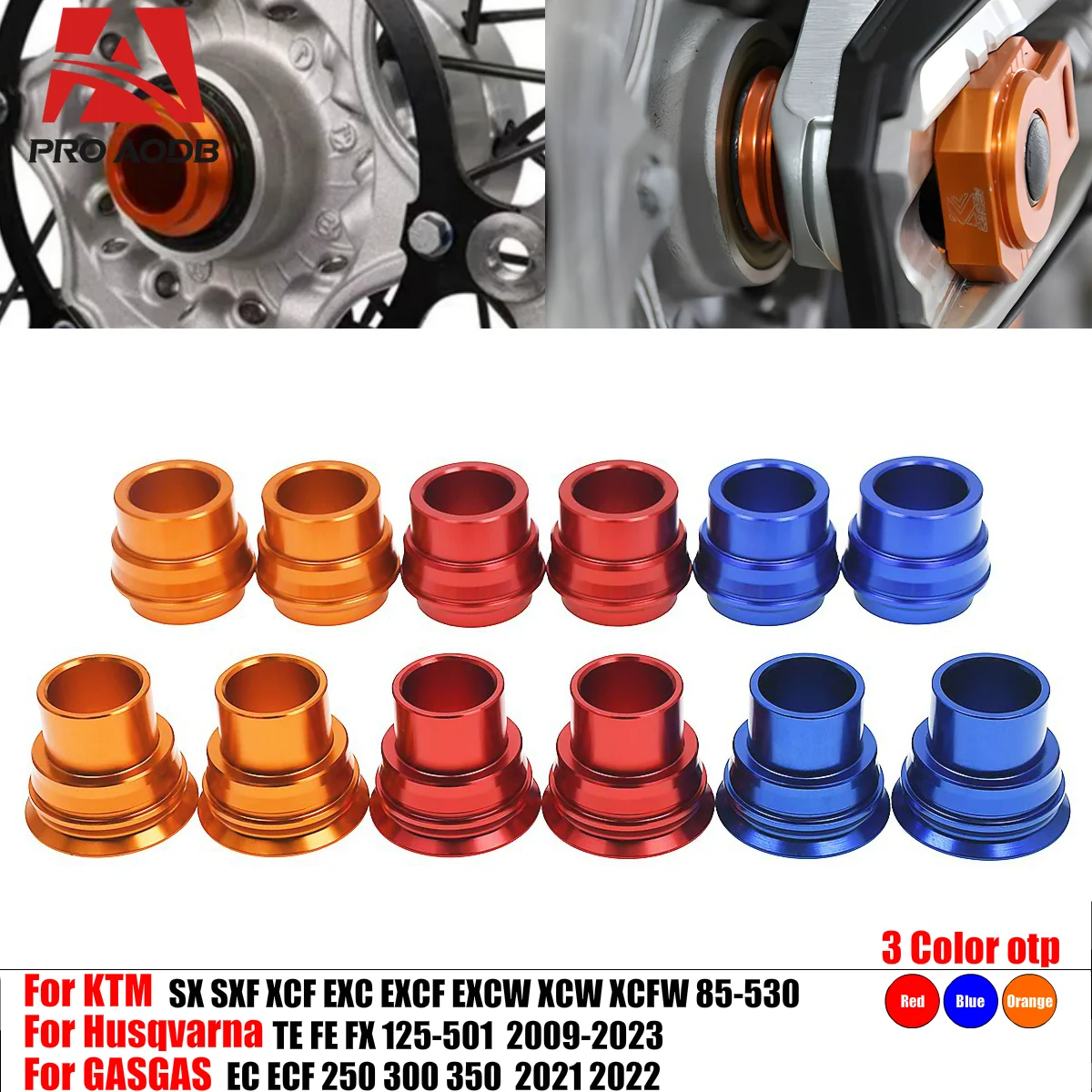 Durable Motorcycle Aluminum Front Rear Wheel Hub Spacer Set For KTM 125 150 250 350 450 SX SX-F 2017-2022 2021 2020 2019 2018