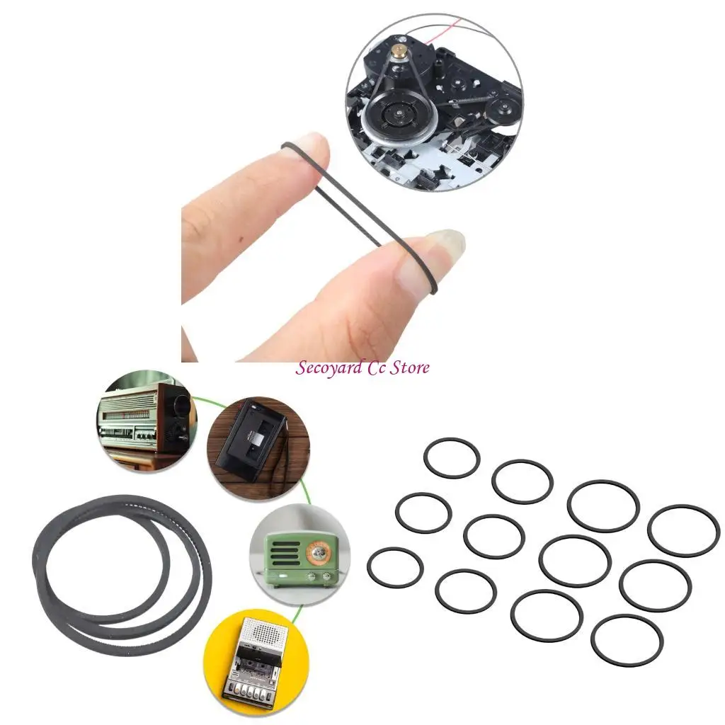 N3UC Rubber Drive Belts for Tape Recorder Video Players 50pcs Set Mixed Size 30-40mm