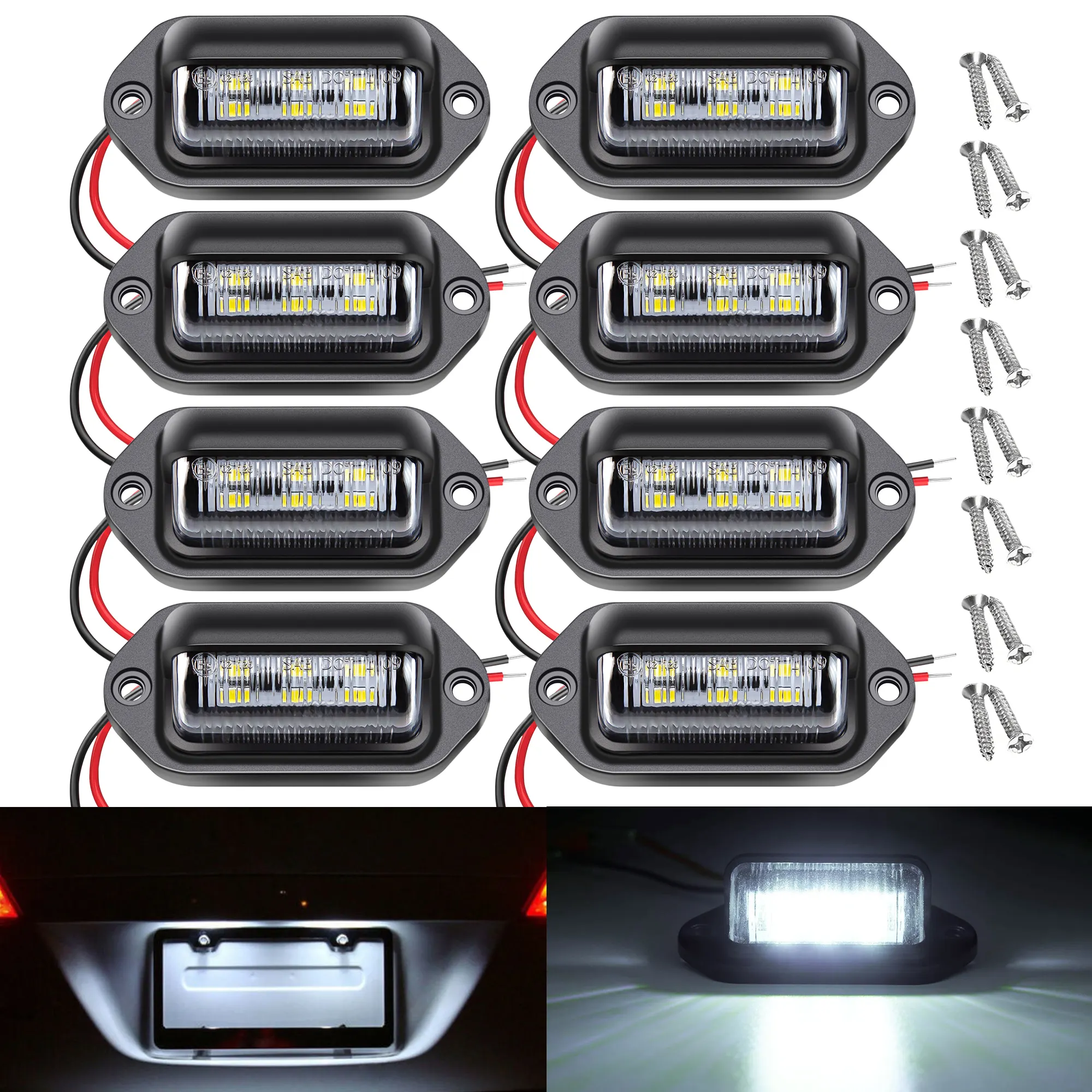 8PCS 12V-24V 6 Led …