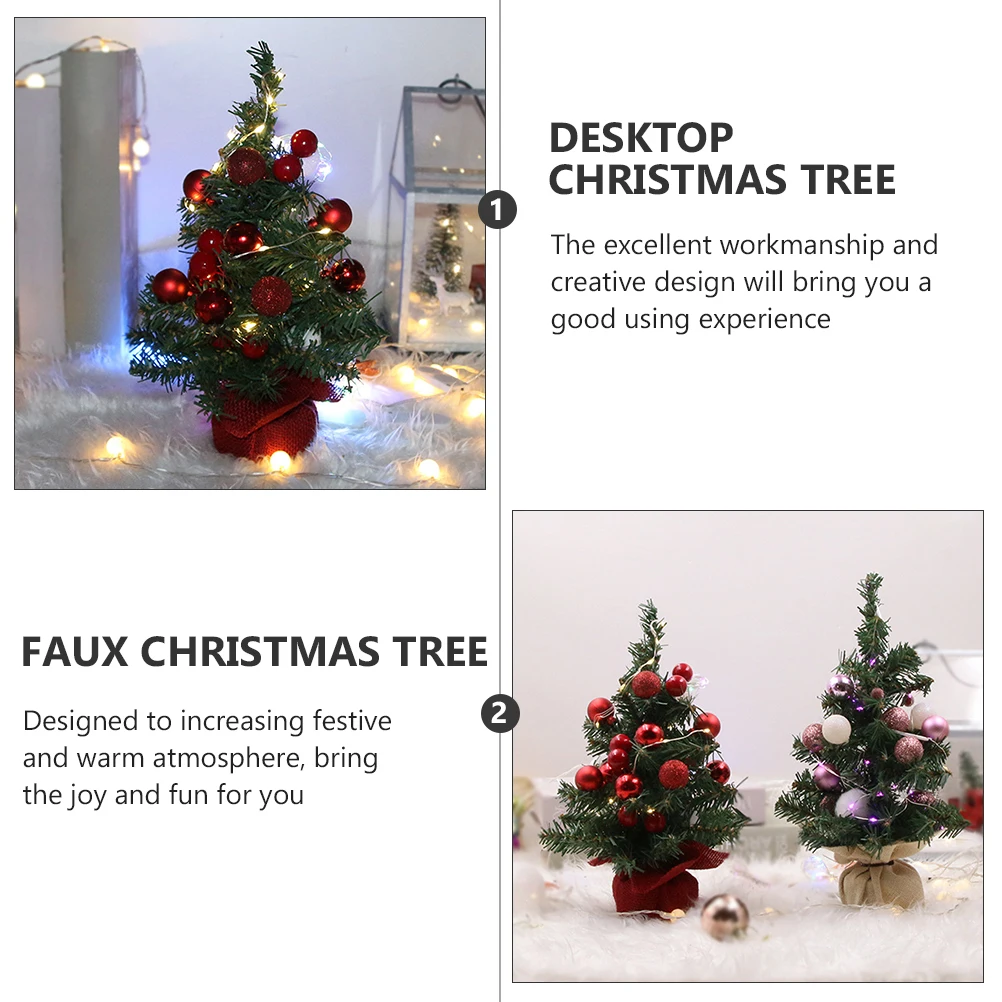 

Mini Christmas PVC Faux Tree for Living Room Garden Party Banquet Tabletop Desktop Christmas Tree naments