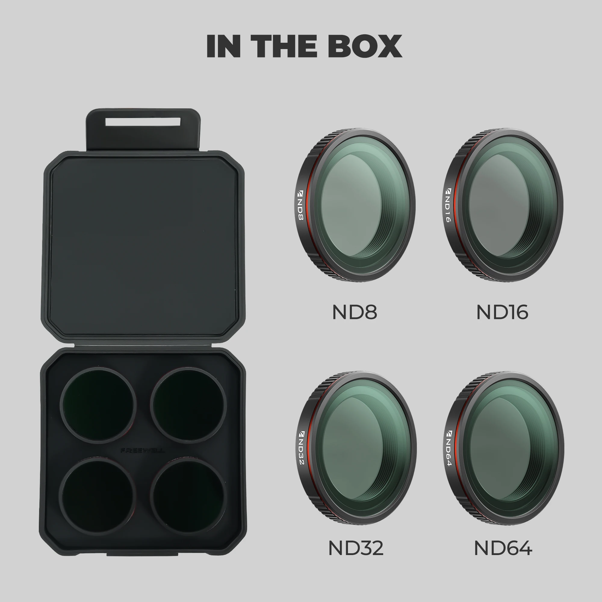 Freewell Standard Day ND Filter 4er-Pack, ND8, ND16, ND32 und ND64 Filterkompatibilität DJI Osmo Nano Kamera-Fotografie-Zubehör – Detail 3
