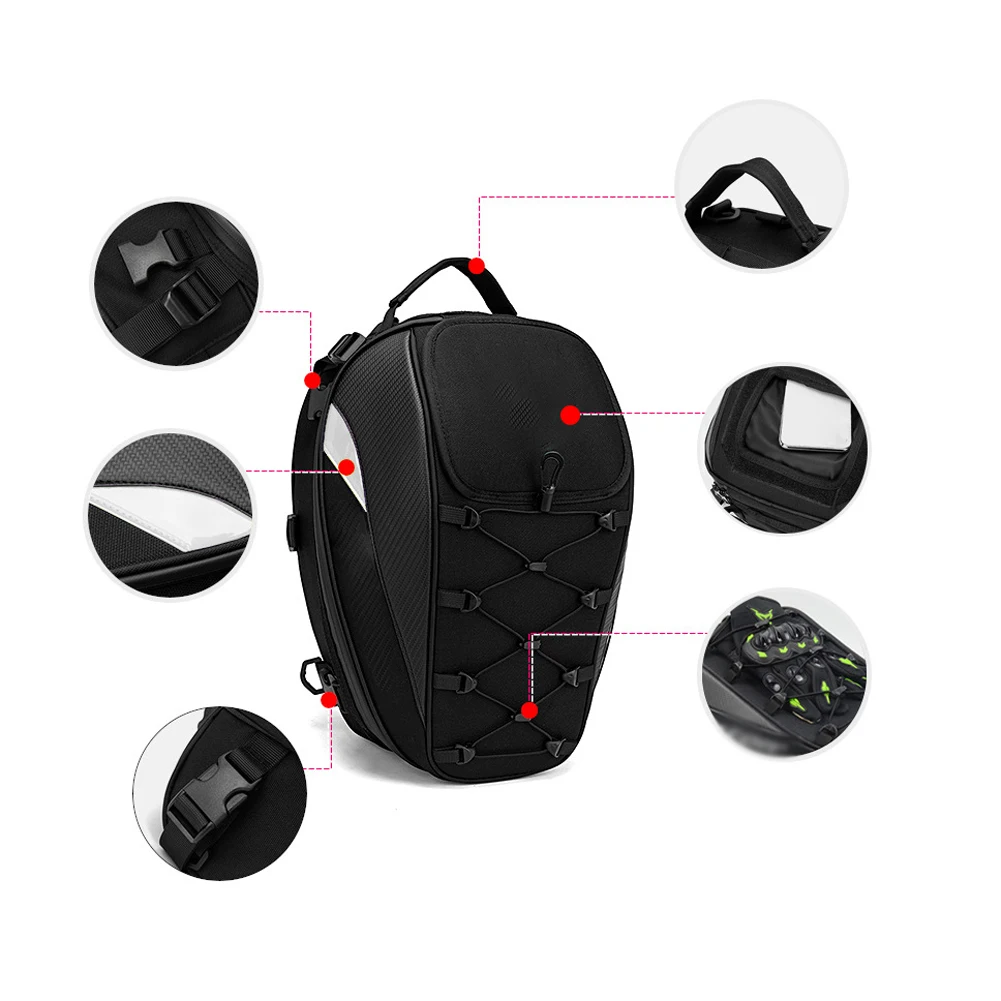 Dual Use Waterproof Helmet Bag Motorcycle Tail Bag 30L-40L Box Rear Seat Bag Large Capacity Rider Backpack Motorbike Accessories