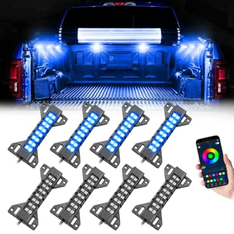 

Truck Bed Lights LED Bed Light Kits Bluetooth Control Rear Cargo Lights Pickup Lighting Cargo Accessories for Ram 1500 2500 350
