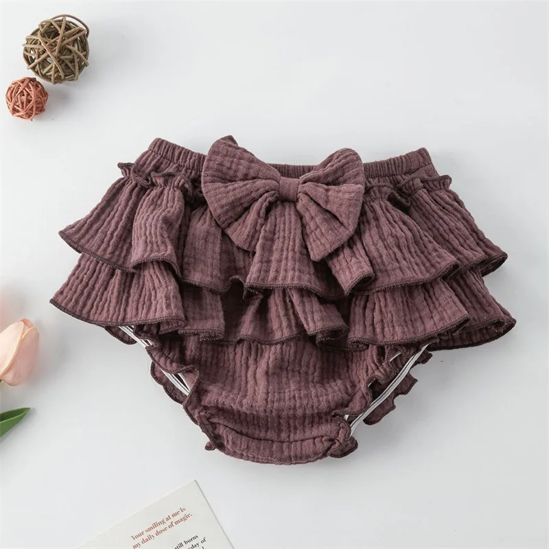 

New Cute Baby Ruffles Bow Design Lace Shorts Kids Summer Toddler Dancing Clothing Infant Baby Shorts Sundress