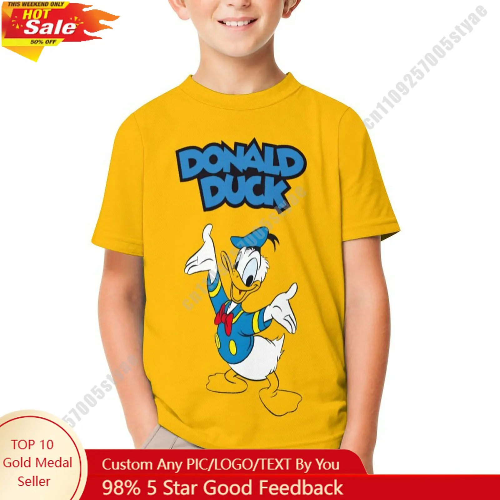 

Donald Duck T Shirt Disney Boy Girl Custom Short Sleeve Print Fashionable Cute Casual Cotton TShirt Crew Neck Children Tee