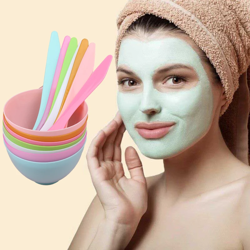 2 Stks/set Masker Kom Met Mengstok Lepel Kit Diy Beauty Gezichtsverzorgingstools Gezichtsmasker Mengkom Borstel Lepel Stick Tool