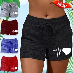 Summer women's bottom quick drying yoga shorts casual sports high waisted drawstring elastic shorts women's fitness shorts