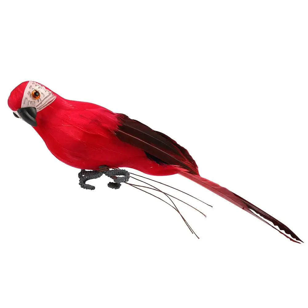 2Pcs Creative Foam Feather Artificial Imitation Bird Model Ornament (Red)