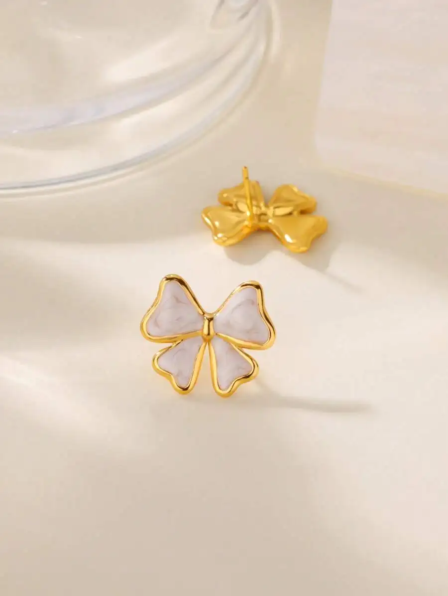 

Delicate Enamel Bow Knot Earrings For Women Fashion Jewelry Gift